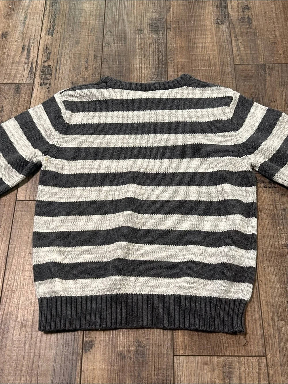 Gymboree Boys Gray Striped Pullover Sweater Size S 5-6 Cotton